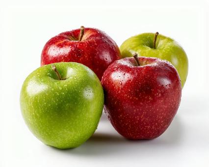 赤と青のリンゴの写真