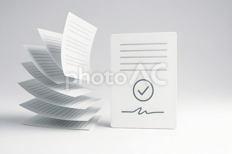 文書承認と管理 電子文書,文書承認,申請管理の写真素材