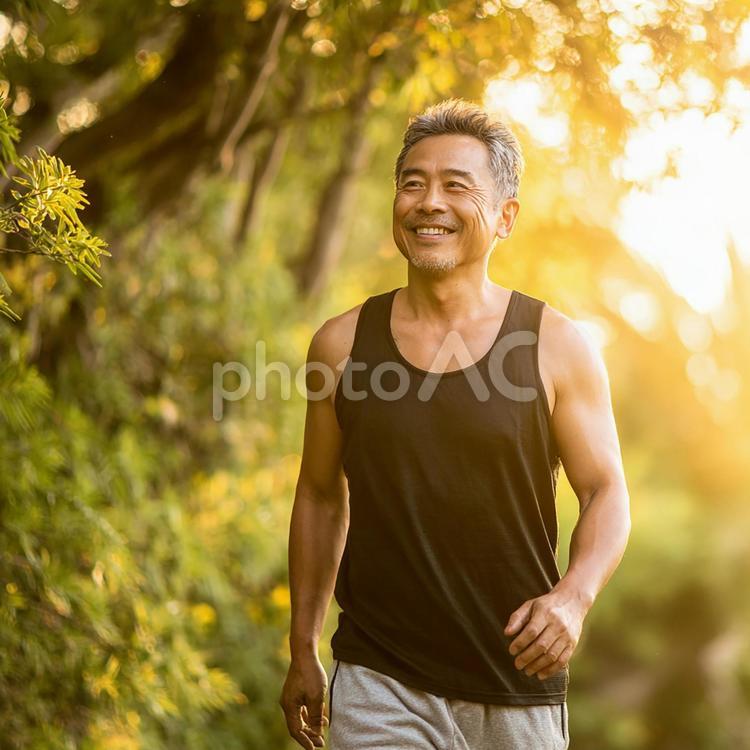 シニアのアクティブライフ 日本人,男性,シニアの写真素材
