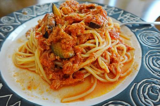 ミートパスタ パスタ,ミートパスタ,ナスミートの写真素材