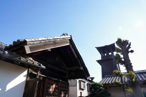 小江戸川越の街並みと時の鐘 ノスタルジック,ノスタルジー,時の鐘の写真素材