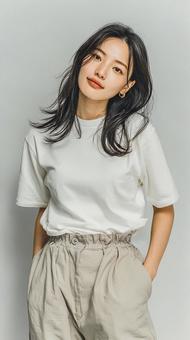 親しみやすい笑顔のアジアン女性 親しみやすい笑顔のアジアン女性の写真
