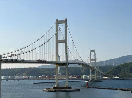 白鳥大橋 吊り橋,白鳥大橋,室蘭港の写真素材