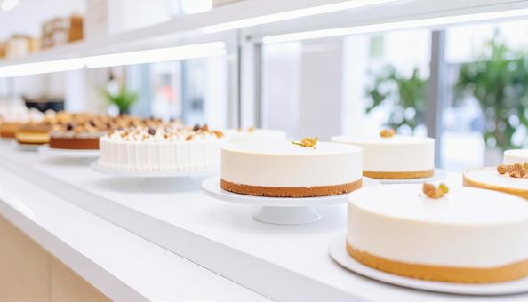ケーキ屋のカウンター ケーキ屋のカウンターの写真