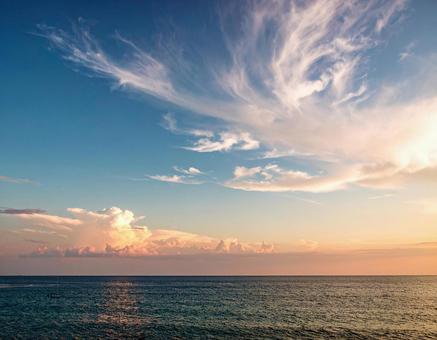 Sea and sky scenery, cloud, sea, wave, JPG