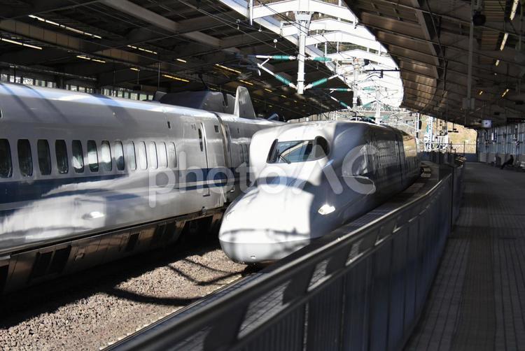 東海道新幹線　熱海駅　02 こだま,ひかり,スピードの写真素材