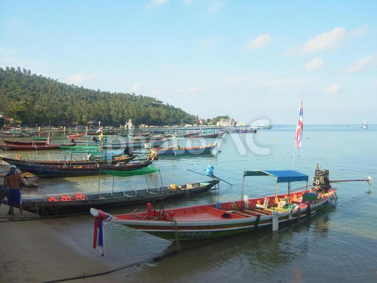 タオ島（タイ・ダイバーの聖地）の船着場から タオ島,タオ,タイの写真素材