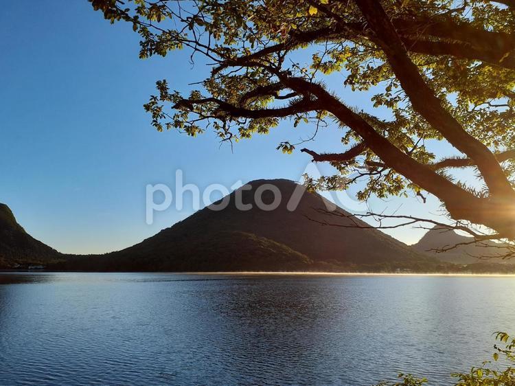 榛名湖　初秋の湖畔 榛名湖,群馬,榛名山の写真素材