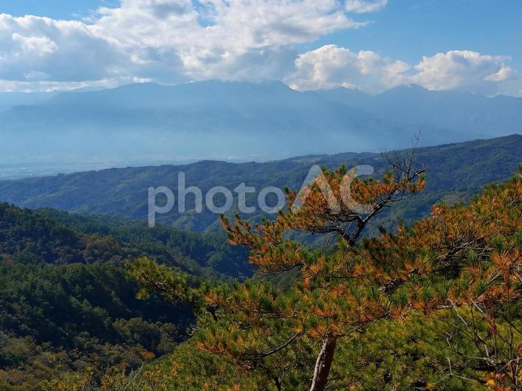 風景　山　秋　空　 山,秋,空の写真素材