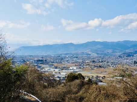 牛奥みはらしの丘から望む塩山熊野市街 甲州市,塩山,牛奥みはらしの丘の写真素材