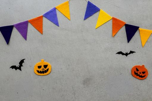 コンクリ背景のハロウィンデコレーション ハロウィン,ジャックオランタン,万聖節前夜の写真素材