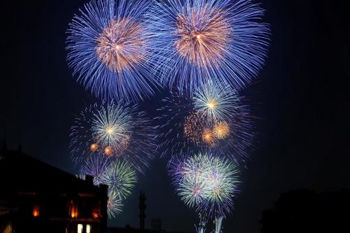 打上花火 打上花火 花火,夏,カラフルの写真素材