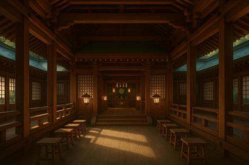 神社の祭殿 神社の祭殿の写真