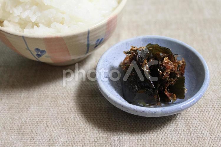 出汁を取った後の昆布と鰹節の佃煮・1 出汁,昆布,鰹節の写真素材