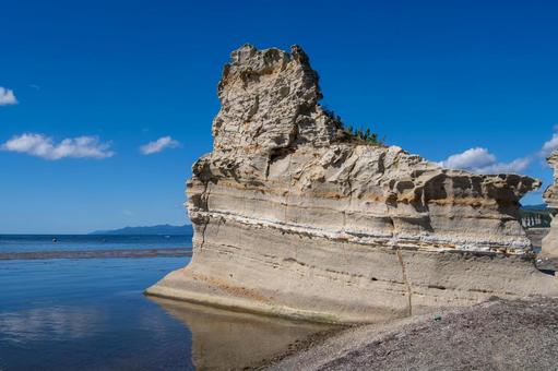 雄大な自然に囲まれた滝瀬海岸のシラフラ シラフラ,滝瀬海岸,乙部町の写真素材