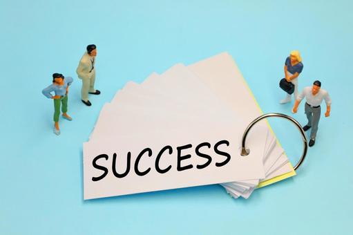 サクセスと書かれた単語帳 サクセス,成功,達成の写真素材