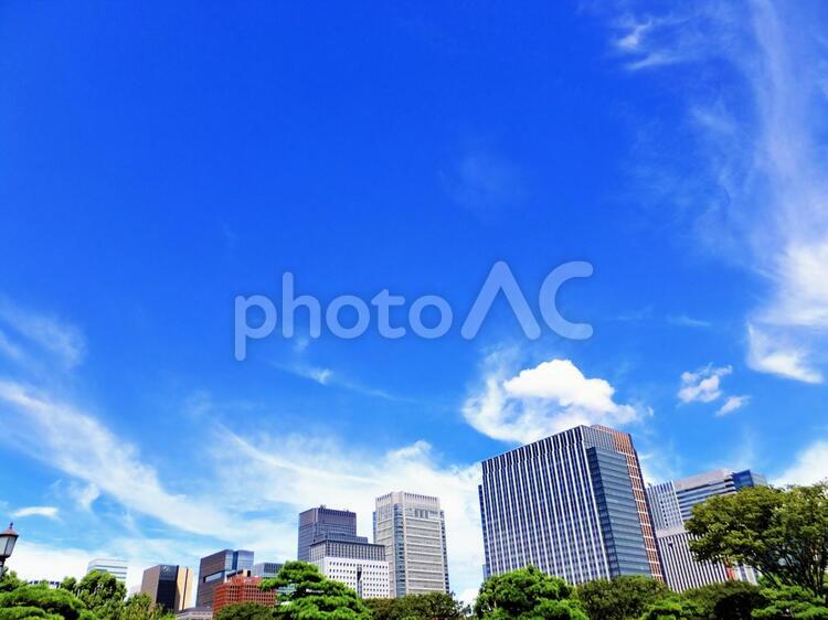 皇居からの風景 爽快感,開放感,皇居の写真素材