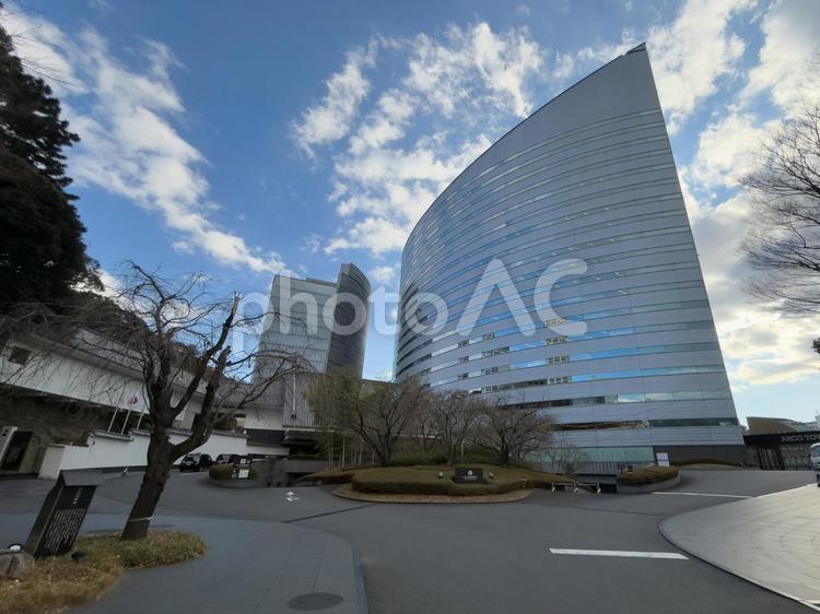 夕暮れ時のホテル雅叙園東京 ホテル雅叙園東京,雅叙園,高層ビルの写真素材