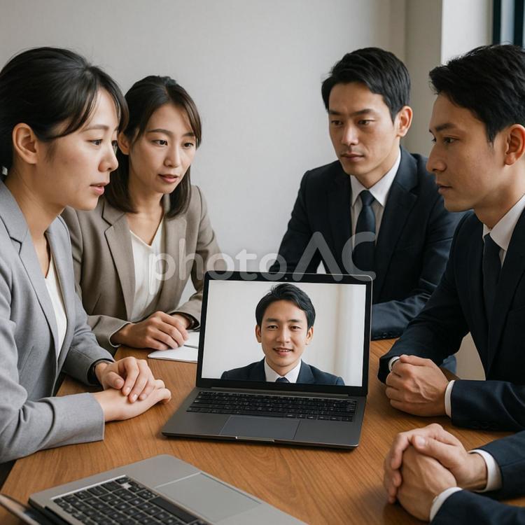 PC 会議 zoom,ウェブ,会議の写真素材