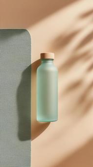 ナチュラルカラーのヨガマットと水筒セット ナチュラルカラーのヨガマットと水筒セットの写真