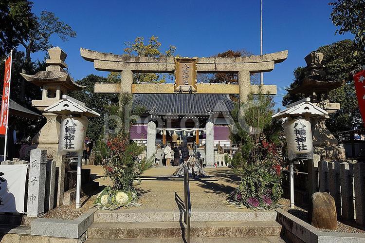 パワースポット　宝塚市　八幡神社①　鳥居 兵庫県,宝塚市,中筋八幡神社の写真素材