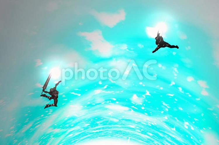 ジャンピング　イン　ザ　スカイ　ファンタジー ジャンピング,スカイ,ファンタジーの写真素材