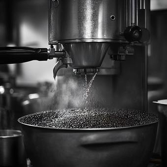 挽き立てのコーヒーを淹れるコーヒーミル 挽き立てのコーヒーを淹れるコーヒーミルの写真