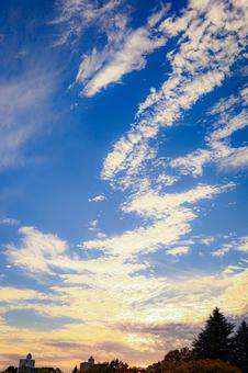 広がる空⑤ 空,夕焼け,グラデーションの写真素材
