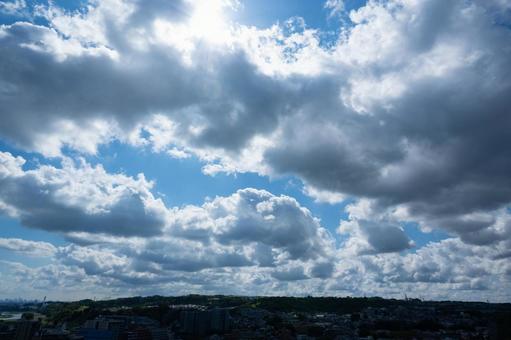丘の上の積雲 丘の上の積雲の写真