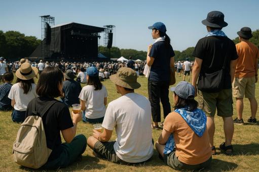 開演を待つ観客たち 開演を待つ観客たちの写真