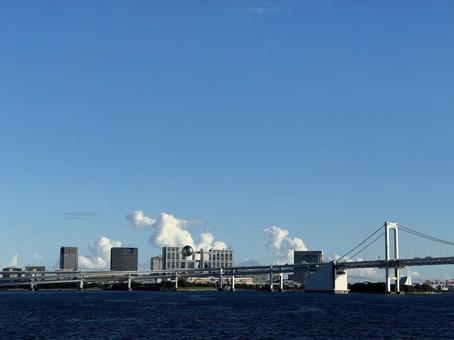 竹芝からお台場方面の風景 竹芝からお台場方面の風景 竹芝,お台場,レインボーブリッジの写真素材