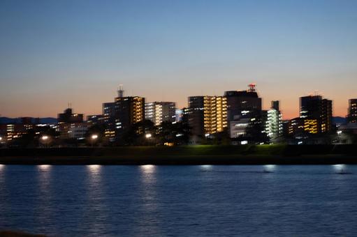 Oita City Oita River Dusk, JPG Oita City Oita River Dusk, JPG