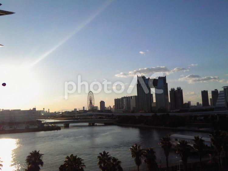 夕暮れの風景 夕日,夕暮れ,サンセットの写真素材