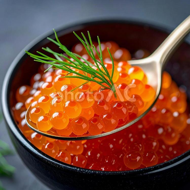 イクラ　AI生成画像  イクラ,魚卵,食べ物の写真素材