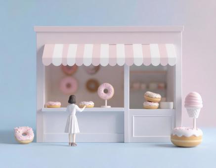 ドーナツの店、ミニチュア ドーナツの店、ミニチュアの写真