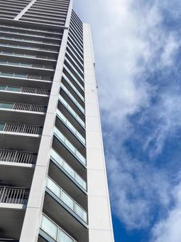 Tower apartment building and the sky, JPG