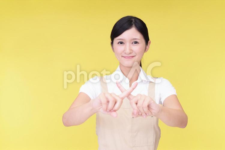 禁止の意思表示をする女性 女性,女,主婦の写真素材