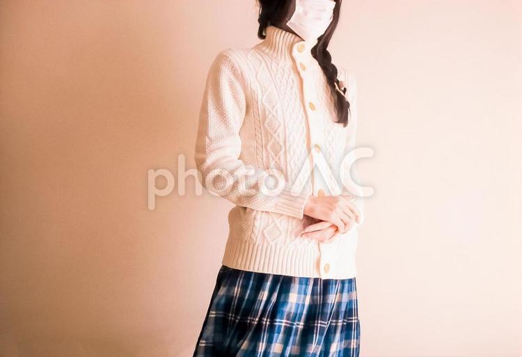 マスクをする女性 女性,風邪,マスクの写真素材