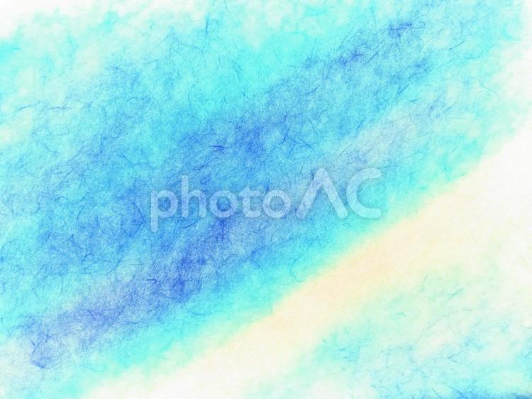 和紙　青と水色と淡い黄色のグラデーション 背景,紙,和紙の写真素材