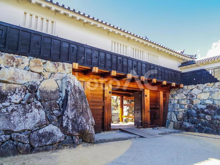 【長野県】松本城・太鼓門 松本城,太鼓門,長野県の写真素材