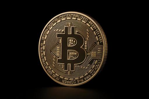 黒背景のビットコイン 黒背景のビットコインの写真