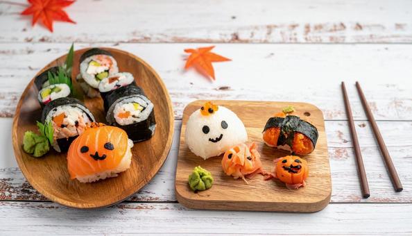 ハロウィンの料理 ハロウィン手まり寿司 ハロウィンの料理 ハロウィン手まり寿司の写真