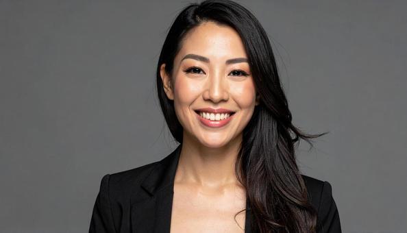 自信に満ちた笑顔のビジネスウーマン 自信に満ちた笑顔のビジネスウーマンの写真