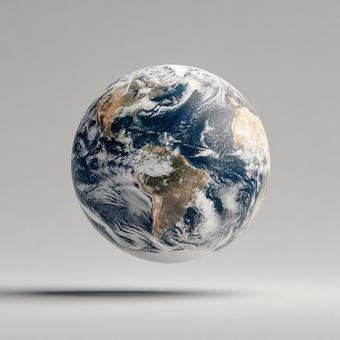 宇宙に浮かぶ高精細な地球 宇宙に浮かぶ高精細な地球の写真