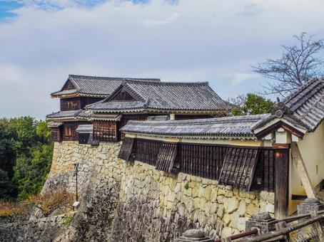 【愛媛県】松山市・松山城 松山城,愛媛県,乾櫓の写真素材