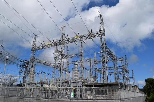 屋外変電設備 屋外変電設備,屋外変電所,変電設備の写真素材