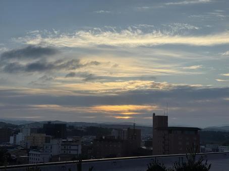 Photo, sunrise, cloud, morning glow, 
