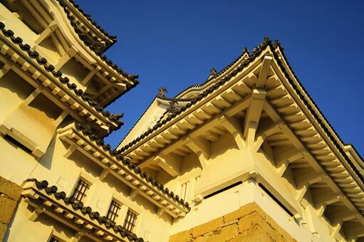 世界文化遺産　茜色の姫路城（白鷺城）８ 姫路城,白鷺城,城の写真素材