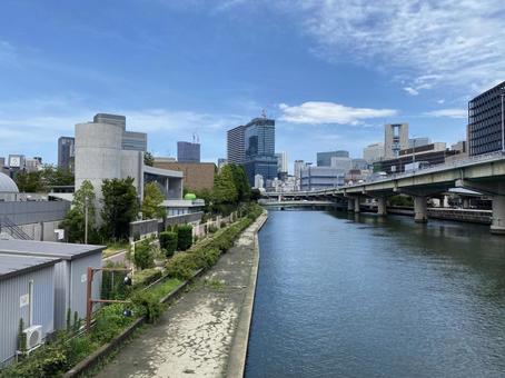 大阪の川 大阪の川 風景,川,大阪の写真素材