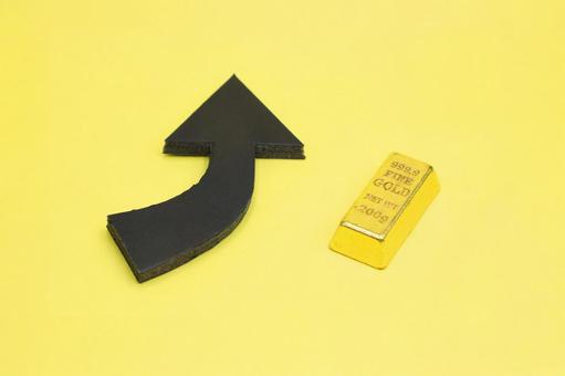 上昇する金の価値 上昇する金の価値 金,金塊,金の延べ棒の写真素材